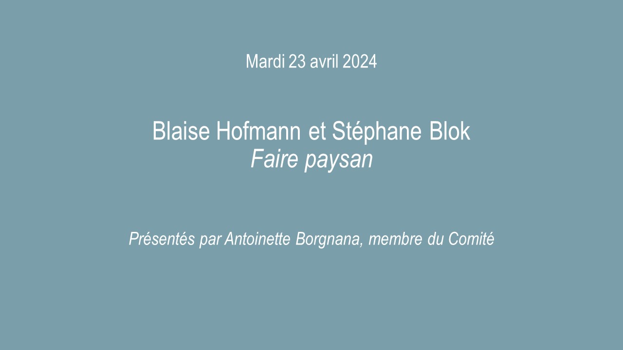 Blaise Hofmann et Stéphane Blok
